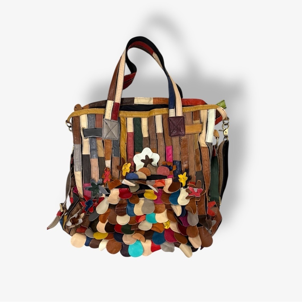 Multicolor Leather Large tote Bag